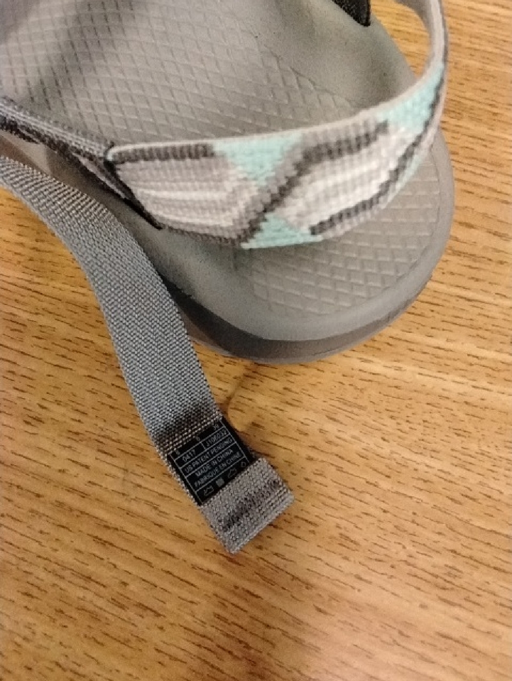 Chaco Women's Gray Sandals with Teal Accents - Picture 3 of 6